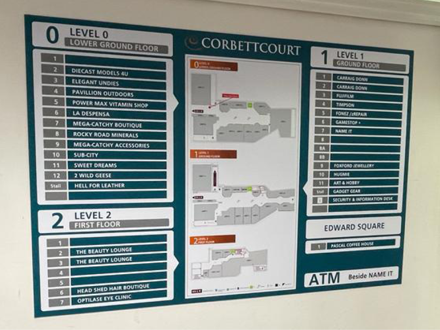 Directional Signs for Corbett Court Shopping Centre